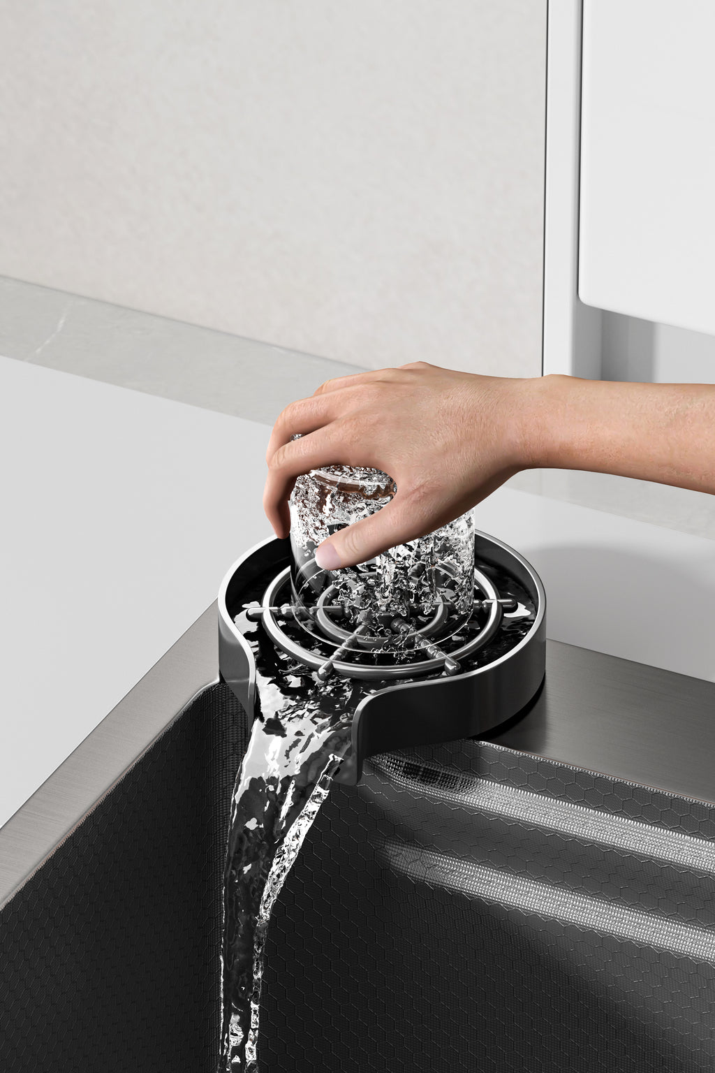 Jittgo waterfall 304stain steel single nano kitchenisnk JT-N95