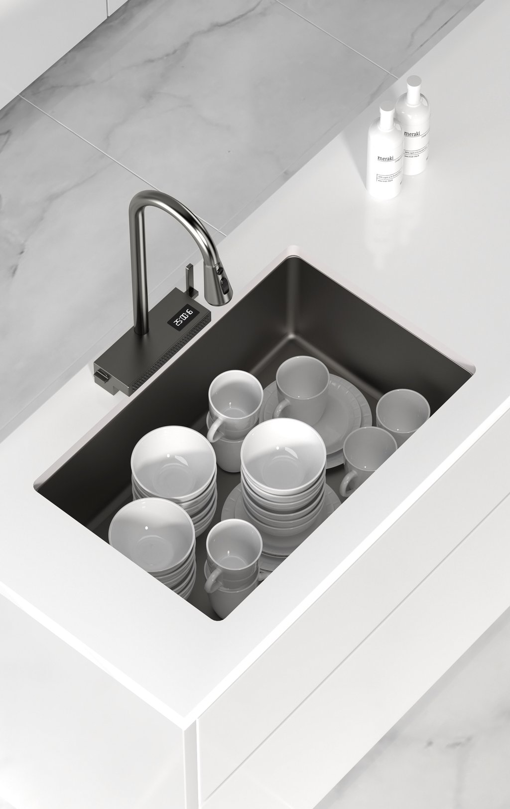 Jittgo thicken nano stainless steel waterfall single kitchen sink JT-N60