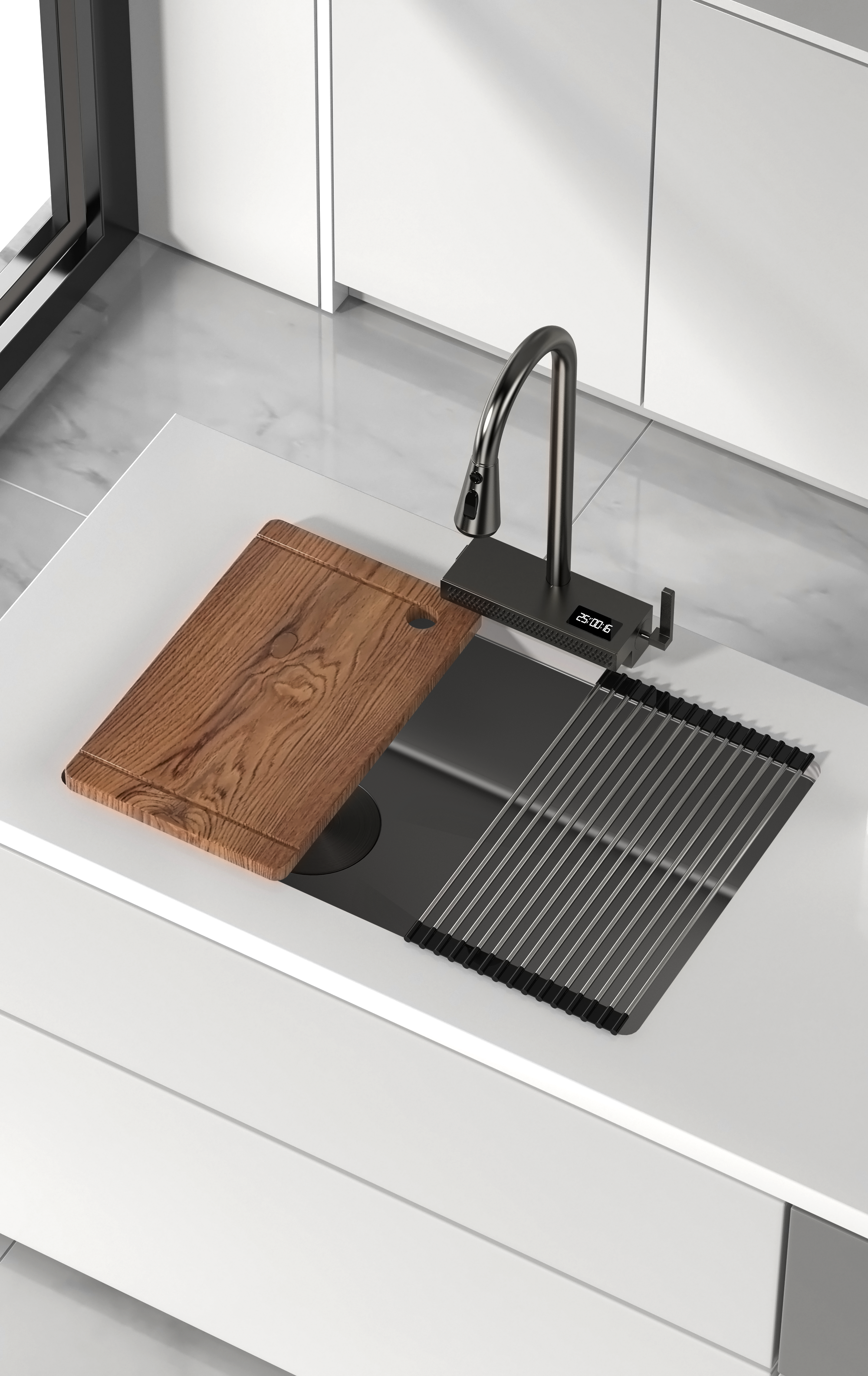 Jittgo thicken nano stainless steel waterfall single kitchen sink JT-N60