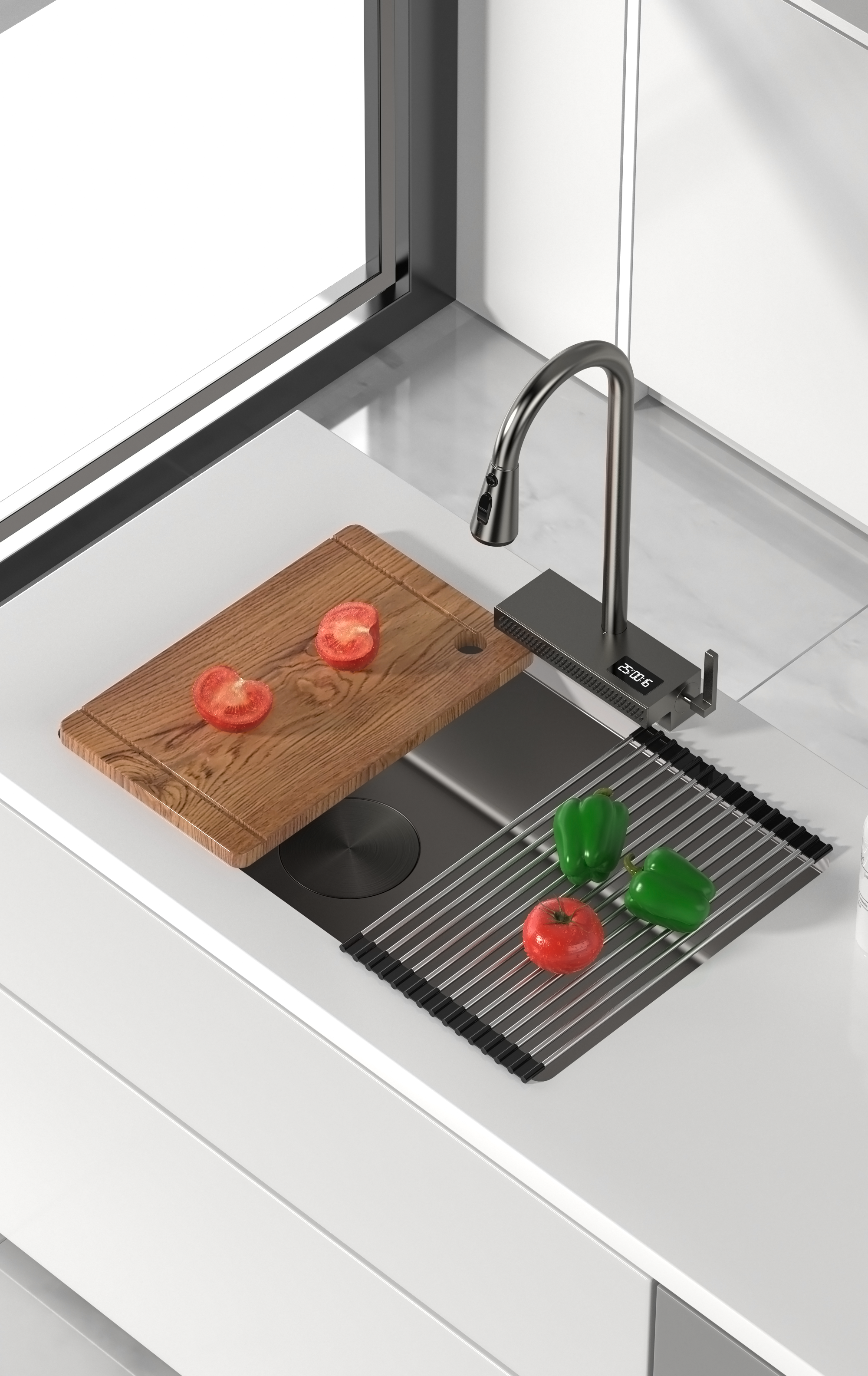 Jittgo thicken nano stainless steel waterfall single kitchen sink JT-N60