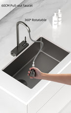 Jittgo thicken nano stainless steel waterfall single kitchen sink JT-N60