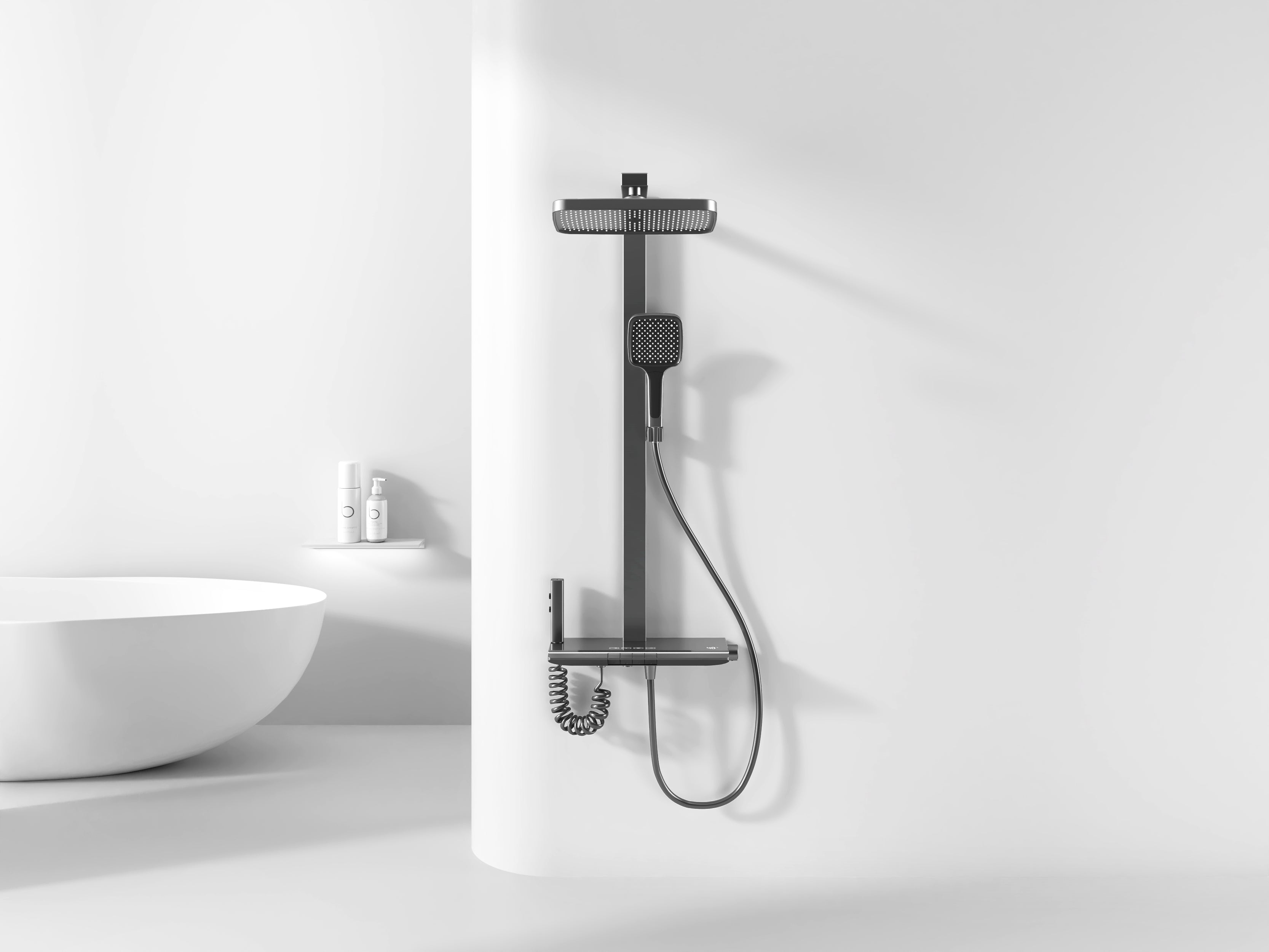 Jittgo intelligent thermostatic shower system with piano key design G70