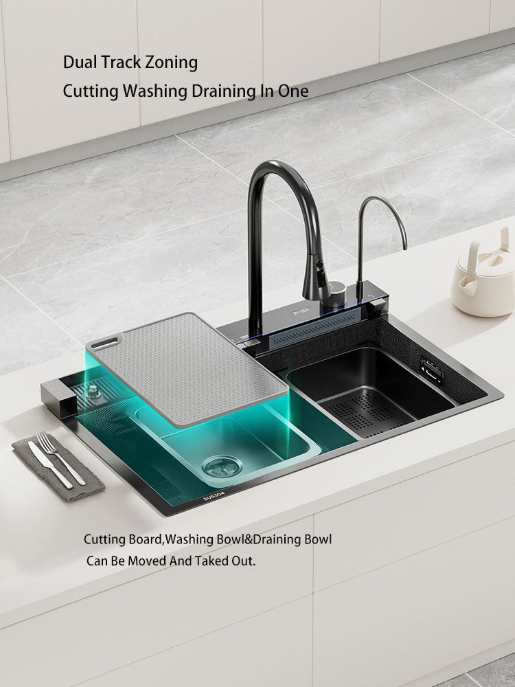 Jittgo nano  304 stainless steel waterfall single sink -N95P