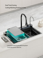 Jittgo nano  304 stainless steel waterfall single sink -N95P