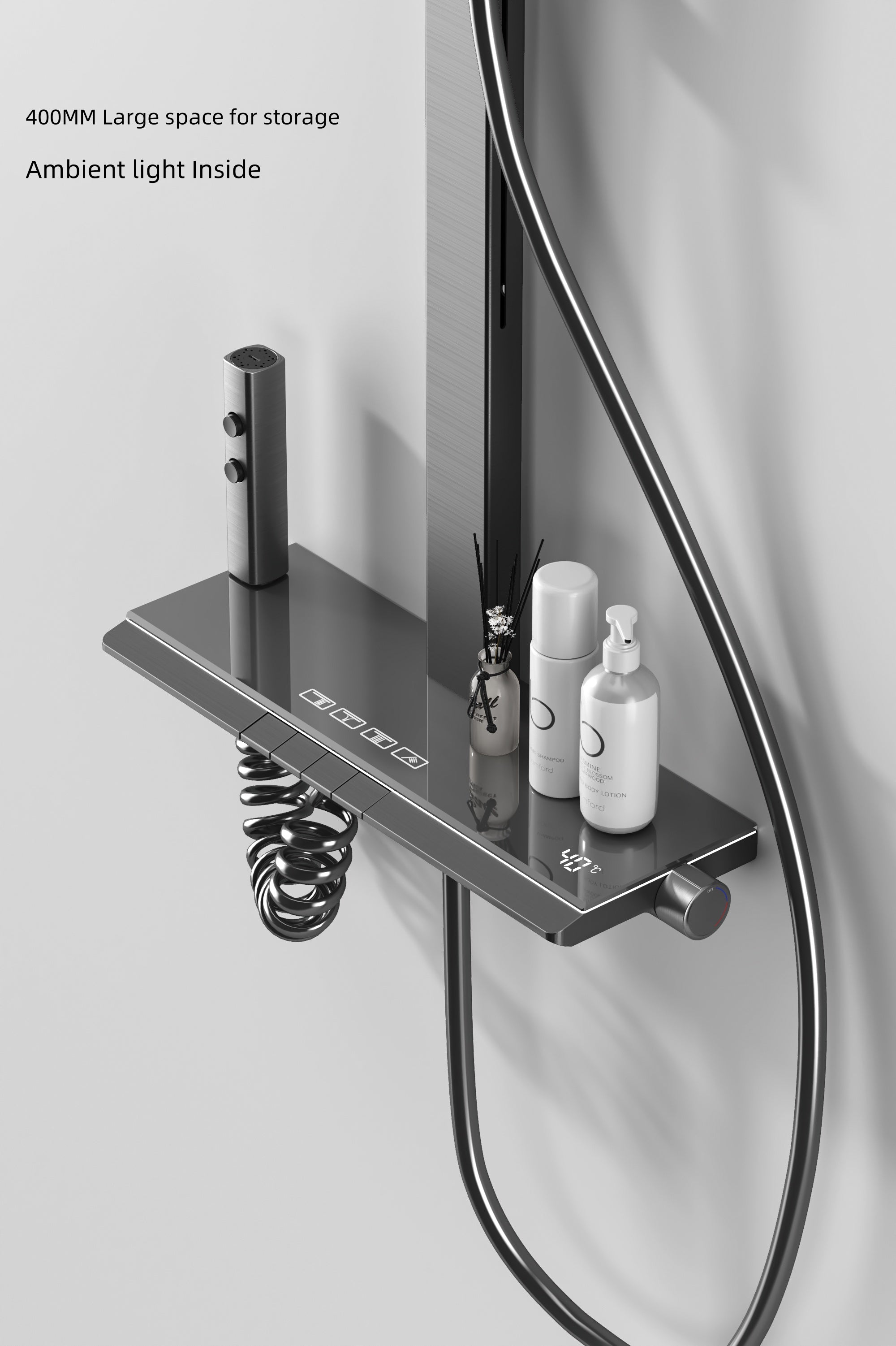 Jittgo intelligent thermostatic shower system with piano key design G70