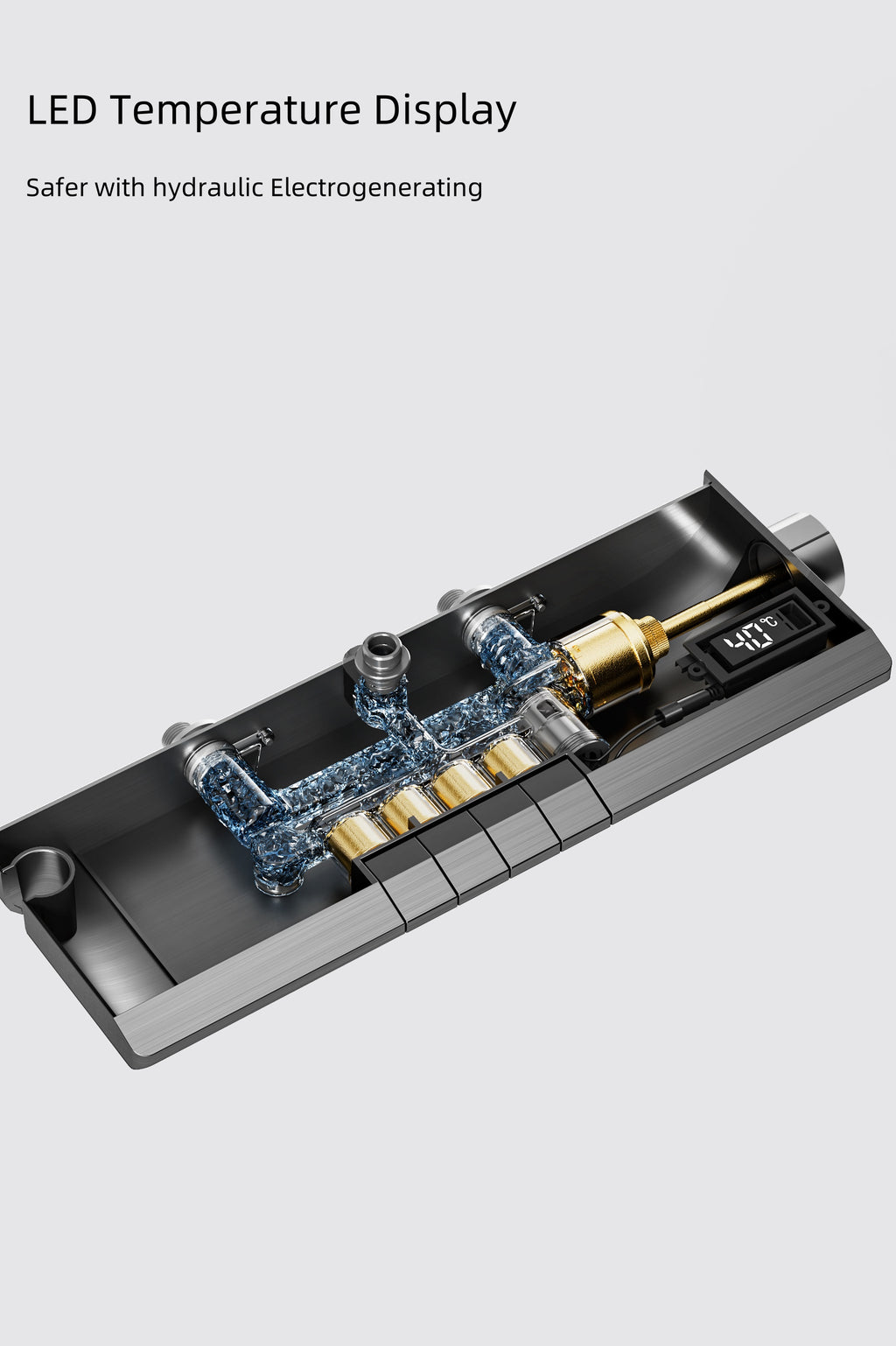 Jittgo intelligent thermostatic shower system with piano key design G70