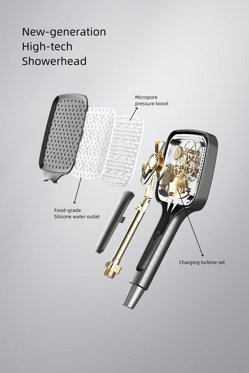 Jittgo intelligent thermostatic shower system with piano key design G70