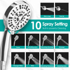 Square Rainfall Shower Head with Magnetic Handheld Combo