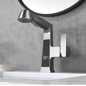 Jittgo Single-Hole Pull-Out Faucet with Temperature Display C350