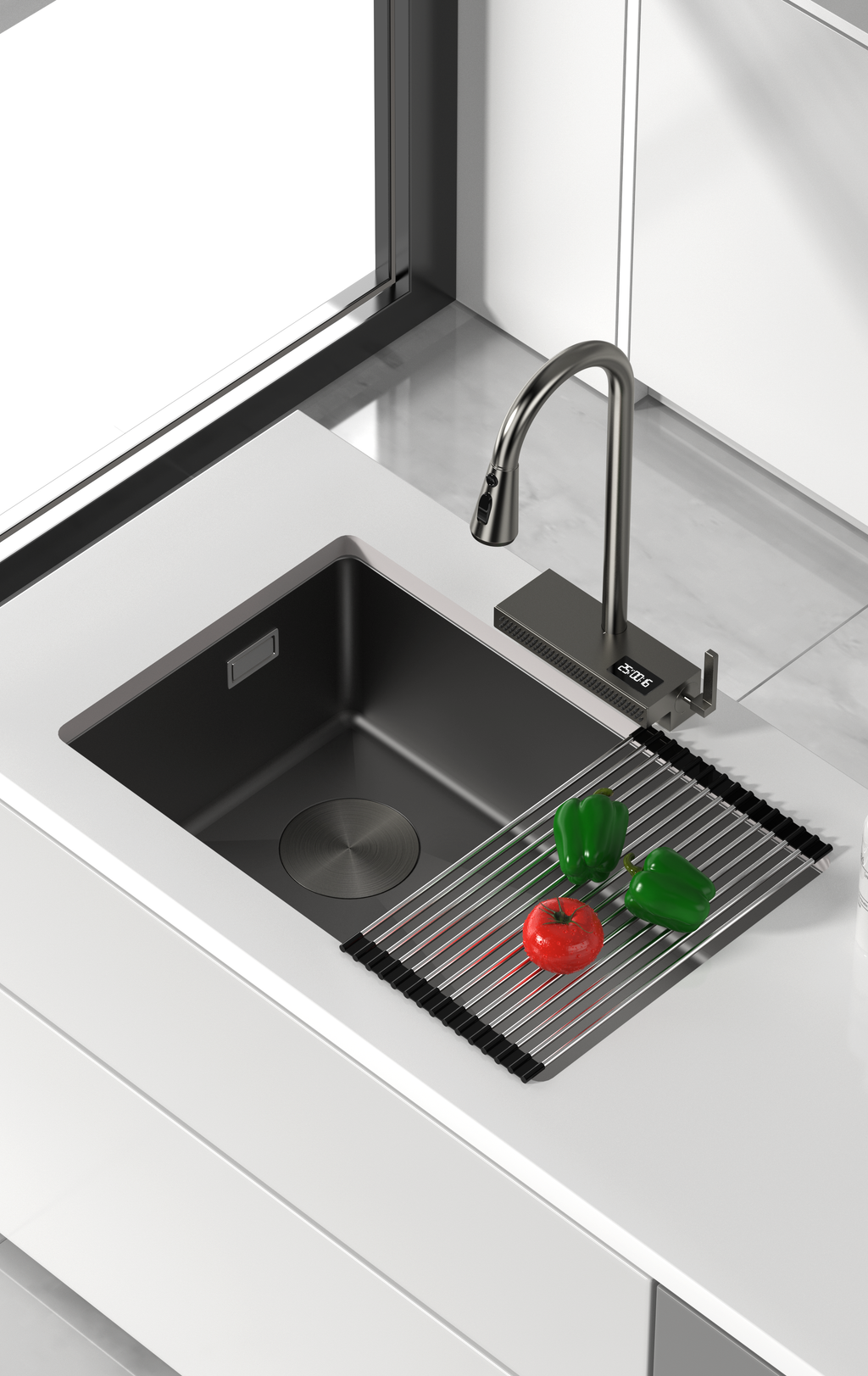 Jittgo thicken nano stainless steel waterfall single kitchen sink JT-N60