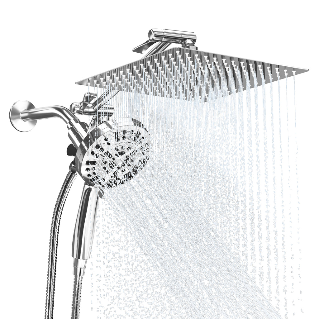 Square Rainfall Shower Head with Magnetic Handheld Combo