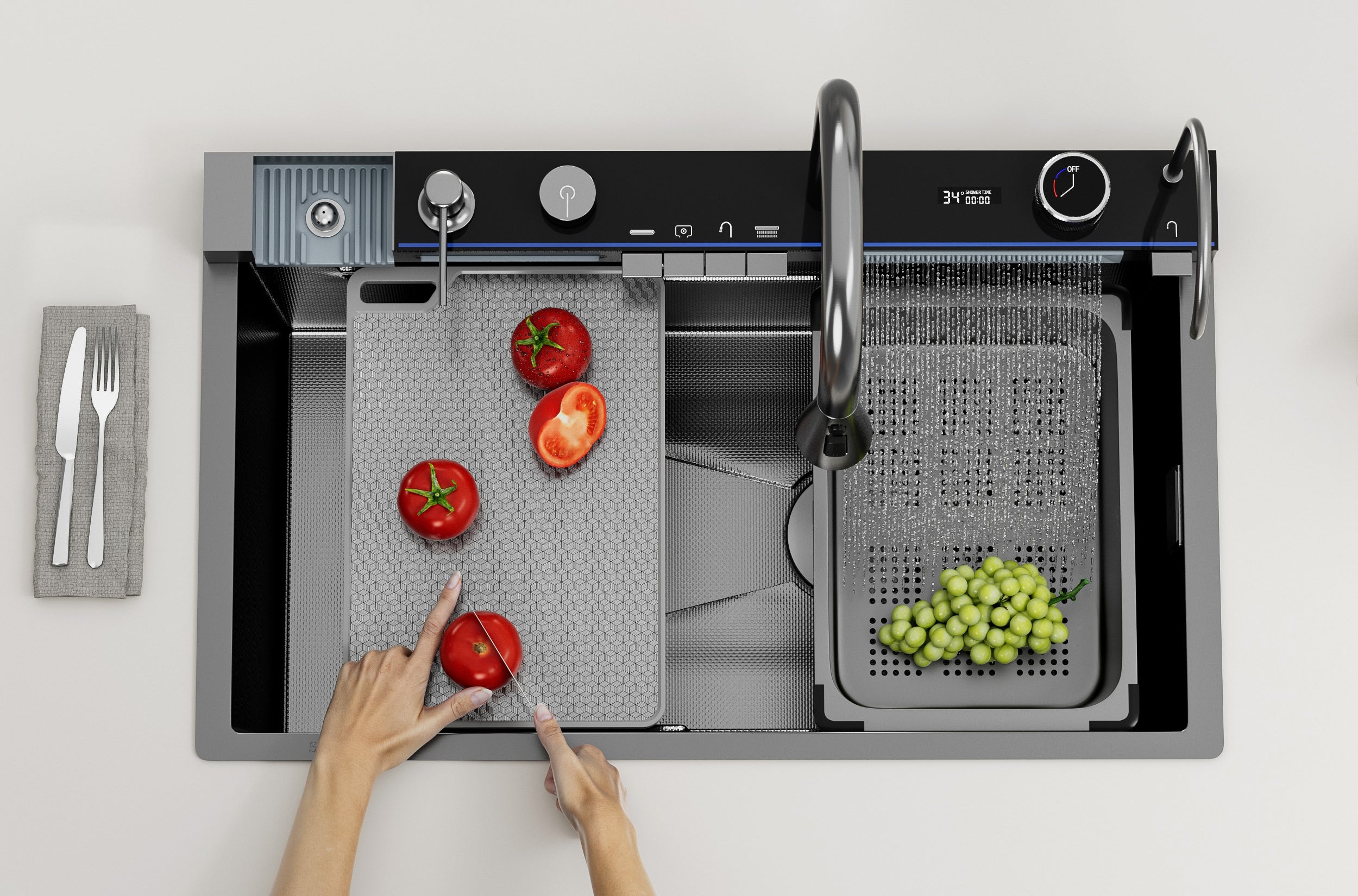 Jittgo nano  304 stainless steel waterfall single sink -N95P