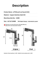 Jittgo Single-Hole Pull-Out Faucet with Temperature Display G450