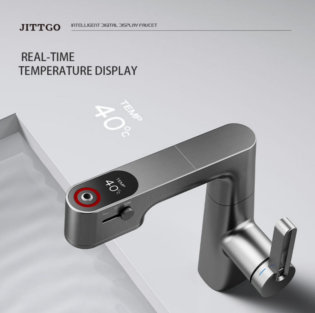 Jittgo Single-Hole Pull-Out Faucet with Temperature Display G450
