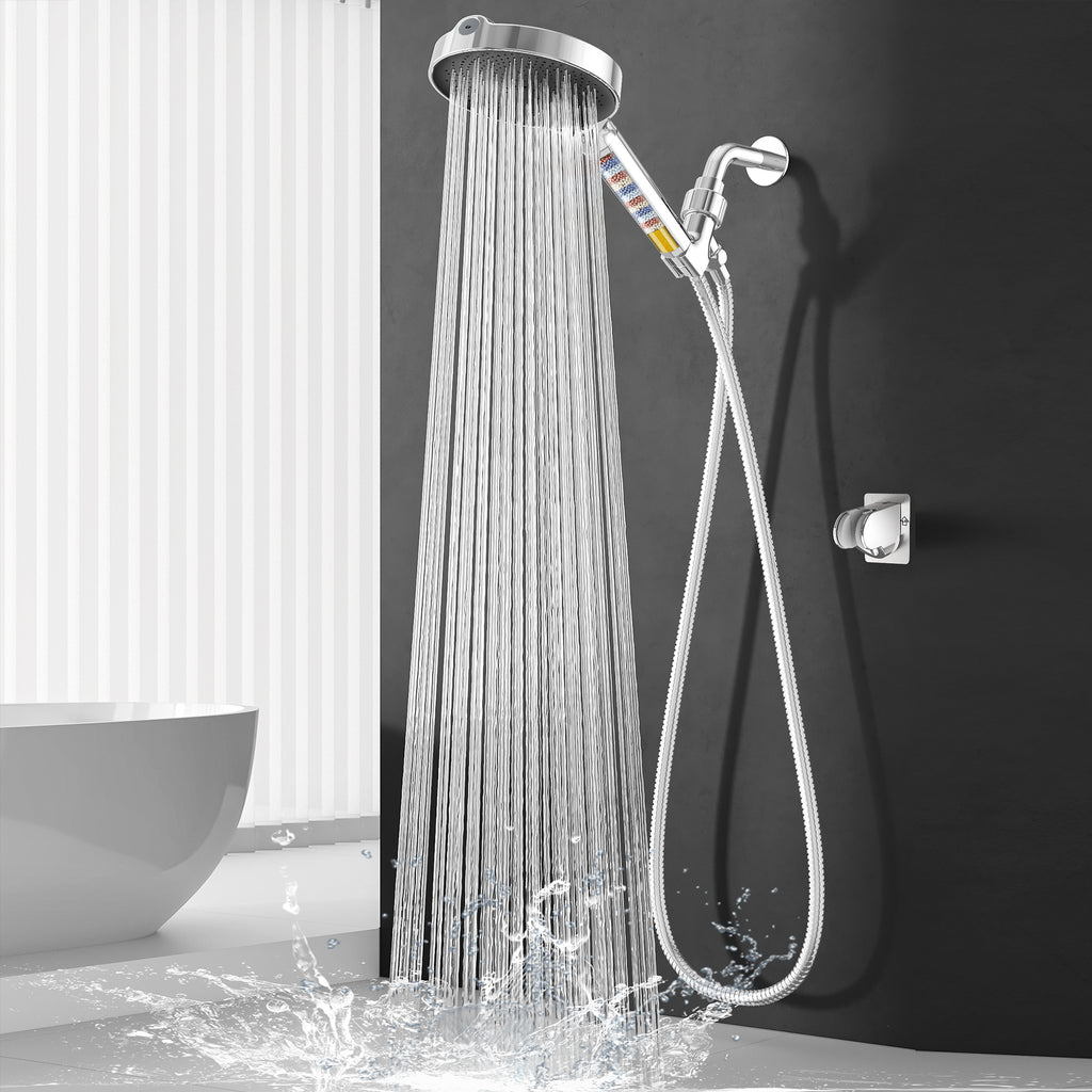 Filtered Headheld Shower Head，Chrome-Black