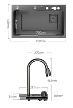 Jittgo waterfall 304stain steel single nano kitchenisnk JT-N95