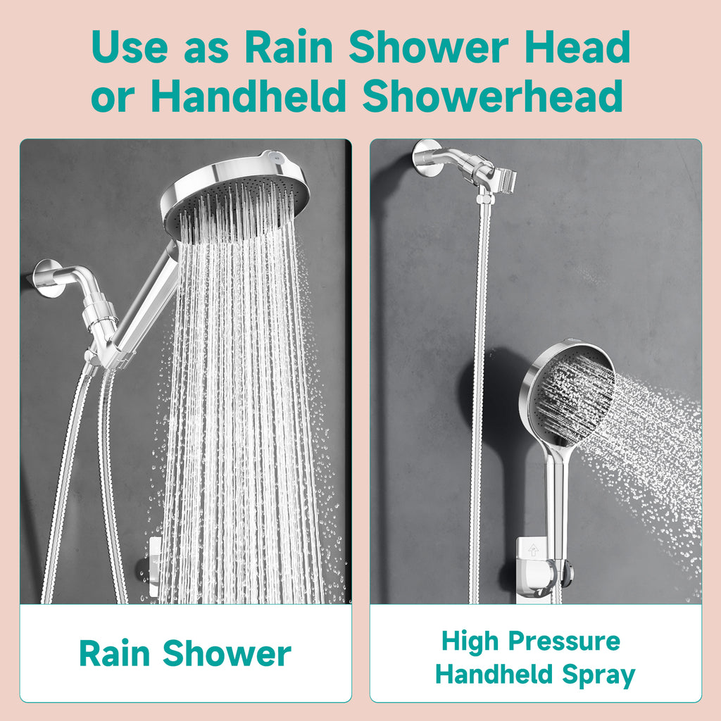 Filtered Headheld Shower Head，Chrome-Black