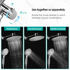 Round Rainfall Shower Head Combo