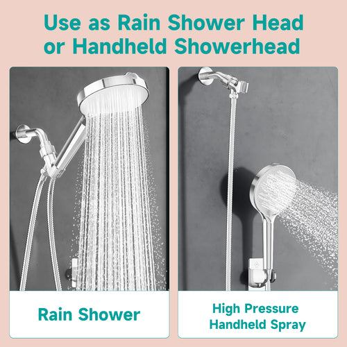 Filtered Headheld Shower Head，Chrome -White
