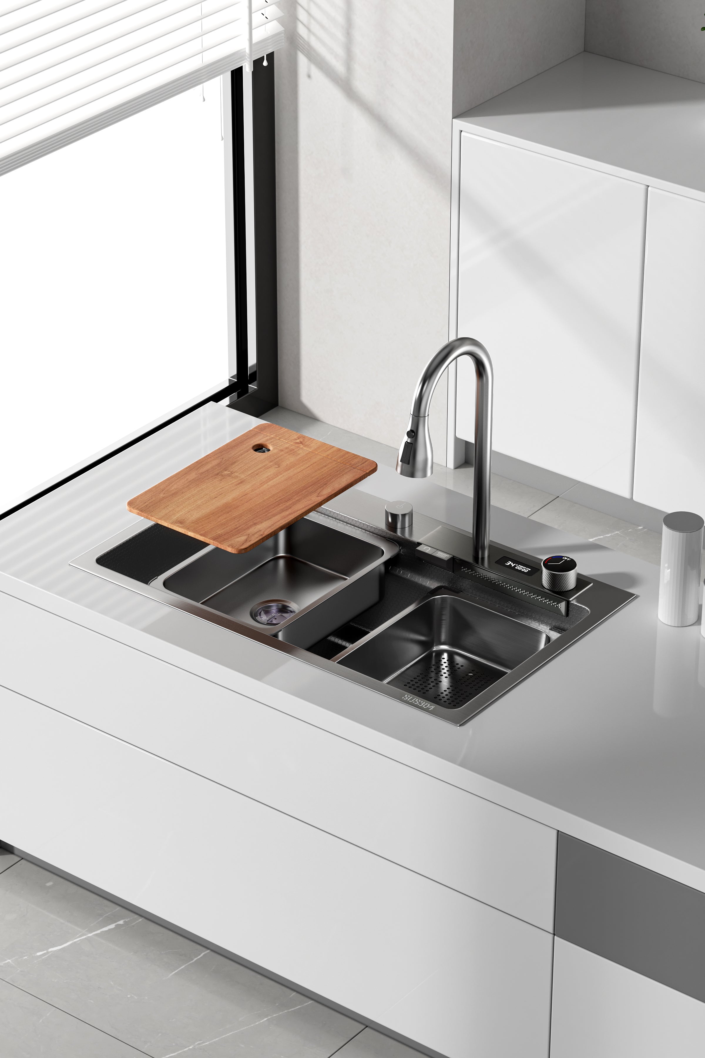 Jittgo waterfall 304stain steel single nano kitchenisnk JT-N95