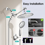 Round Rainfall Shower Head Combo