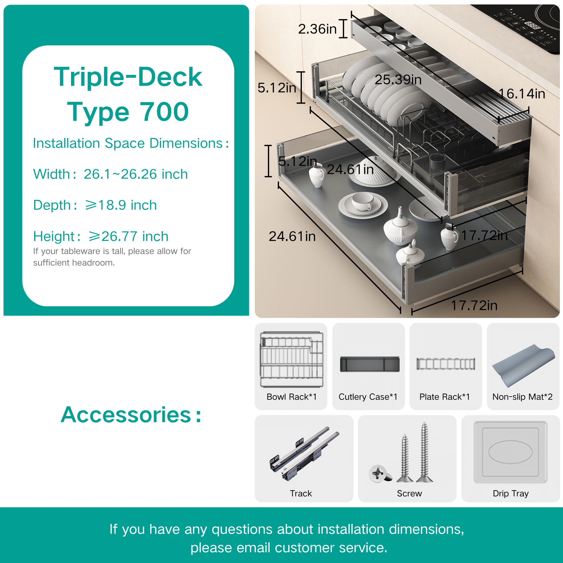 Pull Out Home Organizer Large Space Under-counter Plate Rack