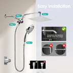 Square Rainfall Shower Head with Magnetic Handheld Combo