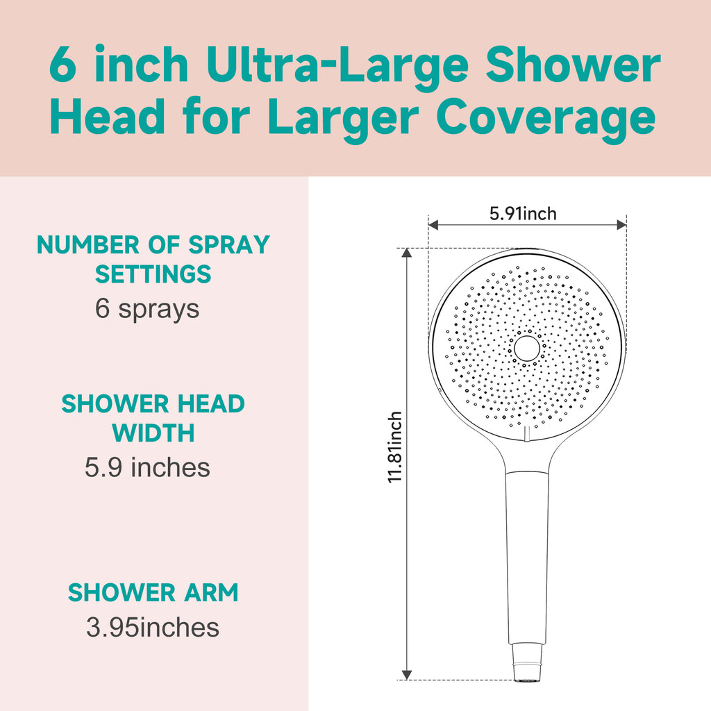 Filtered Headheld Shower Head，Chrome-Black