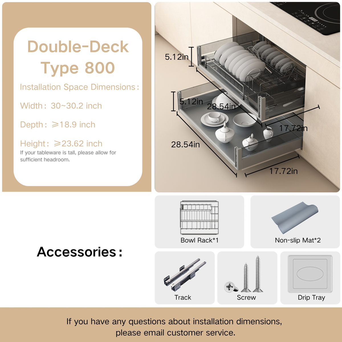 Pull Out Home Organizer Large Space Under-counter Plate Rack
