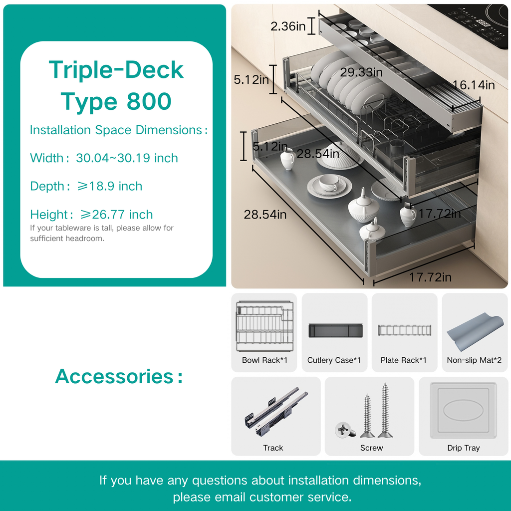Pull Out Home Organizer Large Space Under-counter Plate Rack