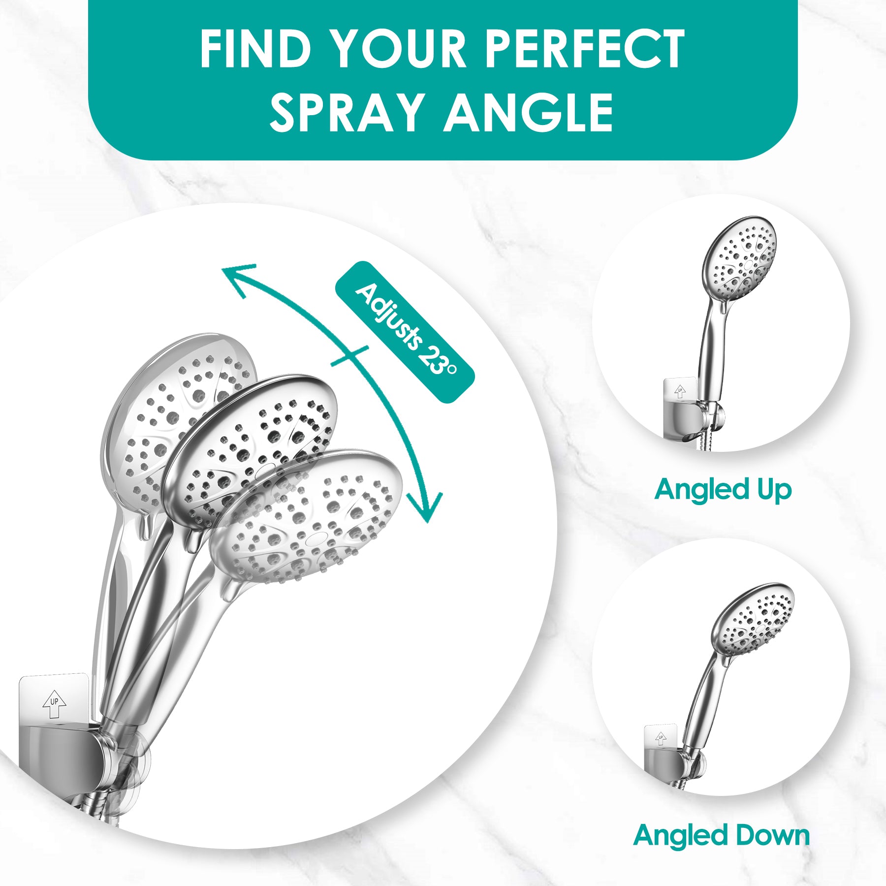 Round Rainfall Shower Head Combo