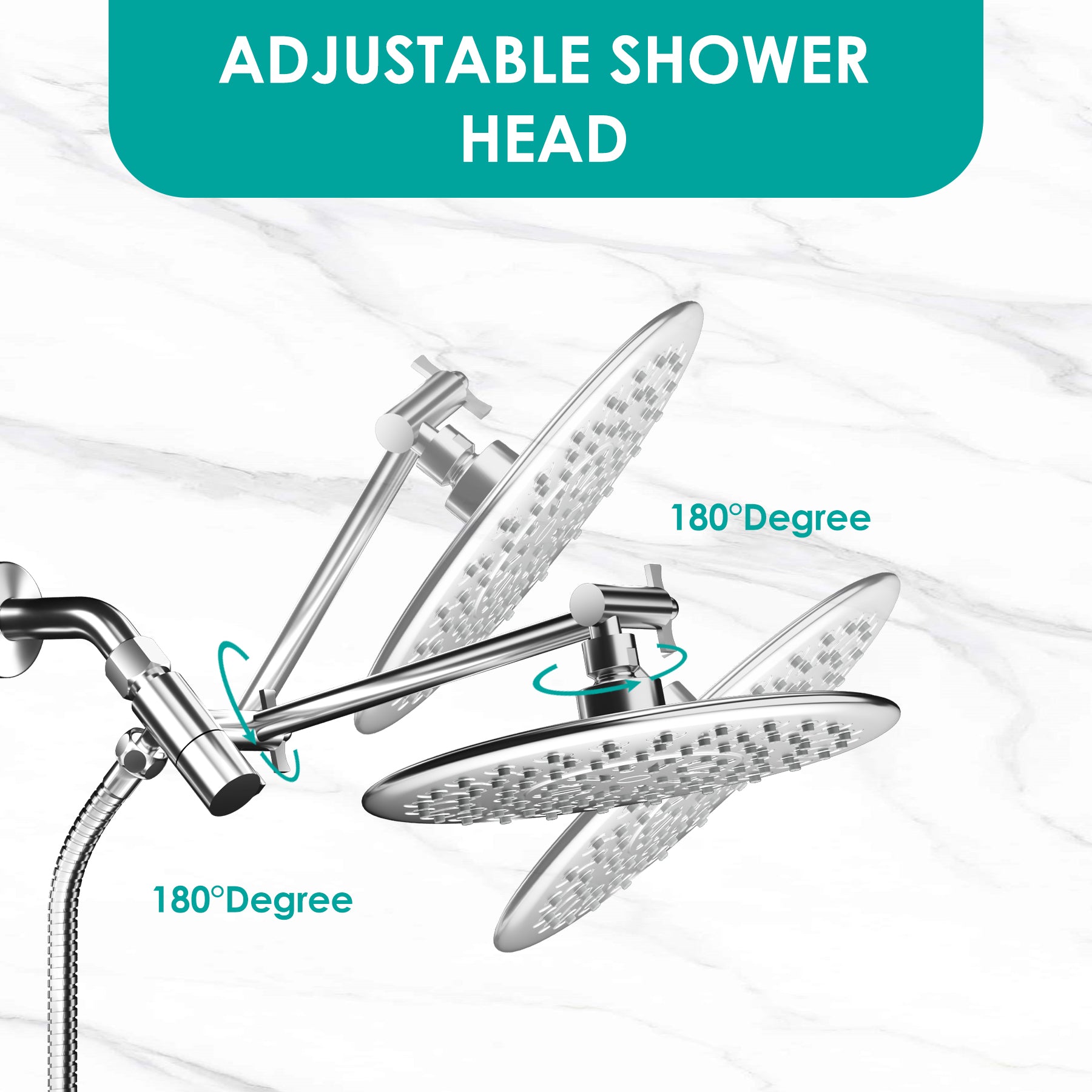 Round Rainfall Shower Head Combo