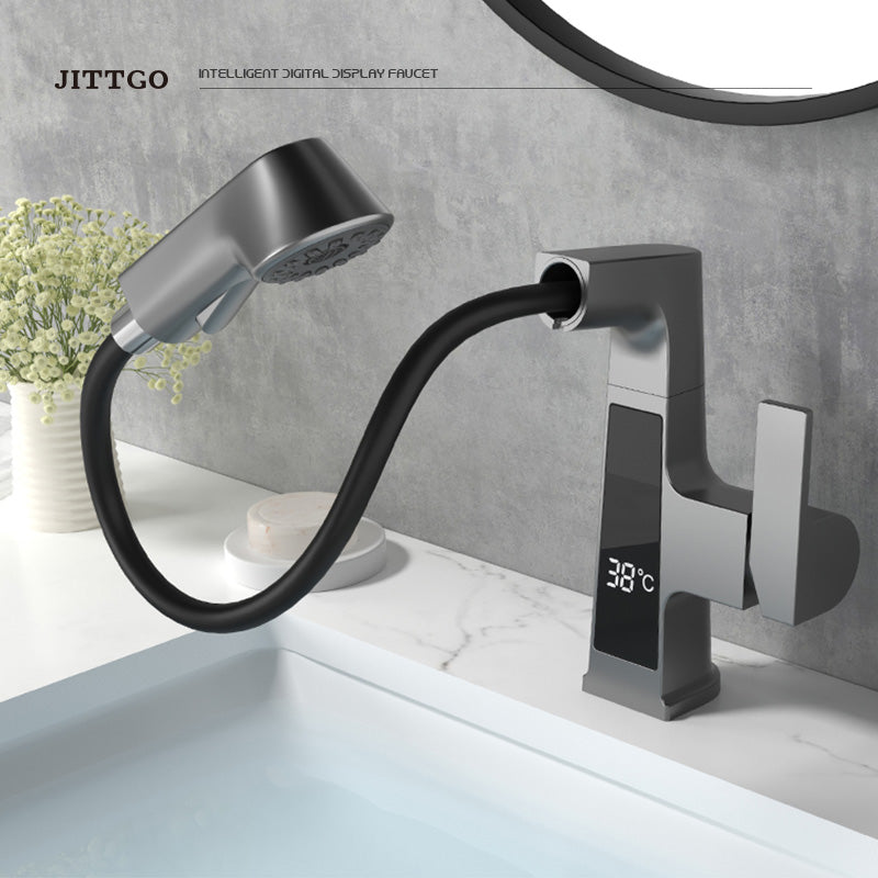 Jittgo Single-Hole Pull-Out Faucet with Temperature Display C350