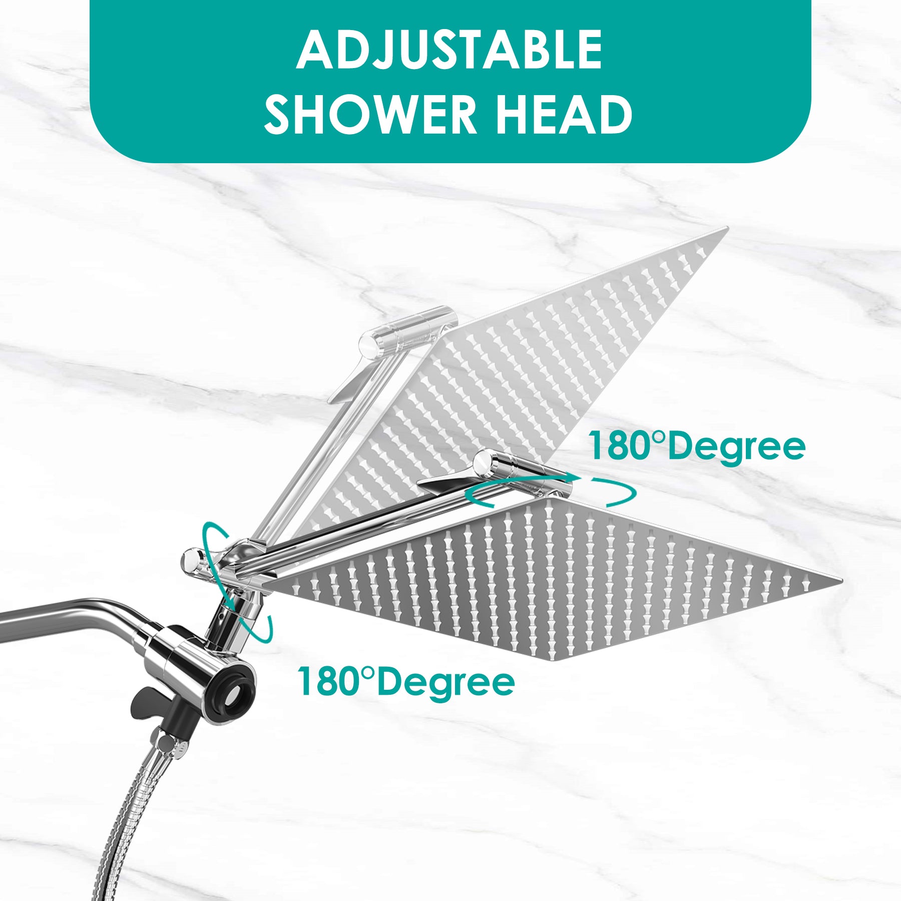 Square Rainfall Shower Head with Magnetic Handheld Combo