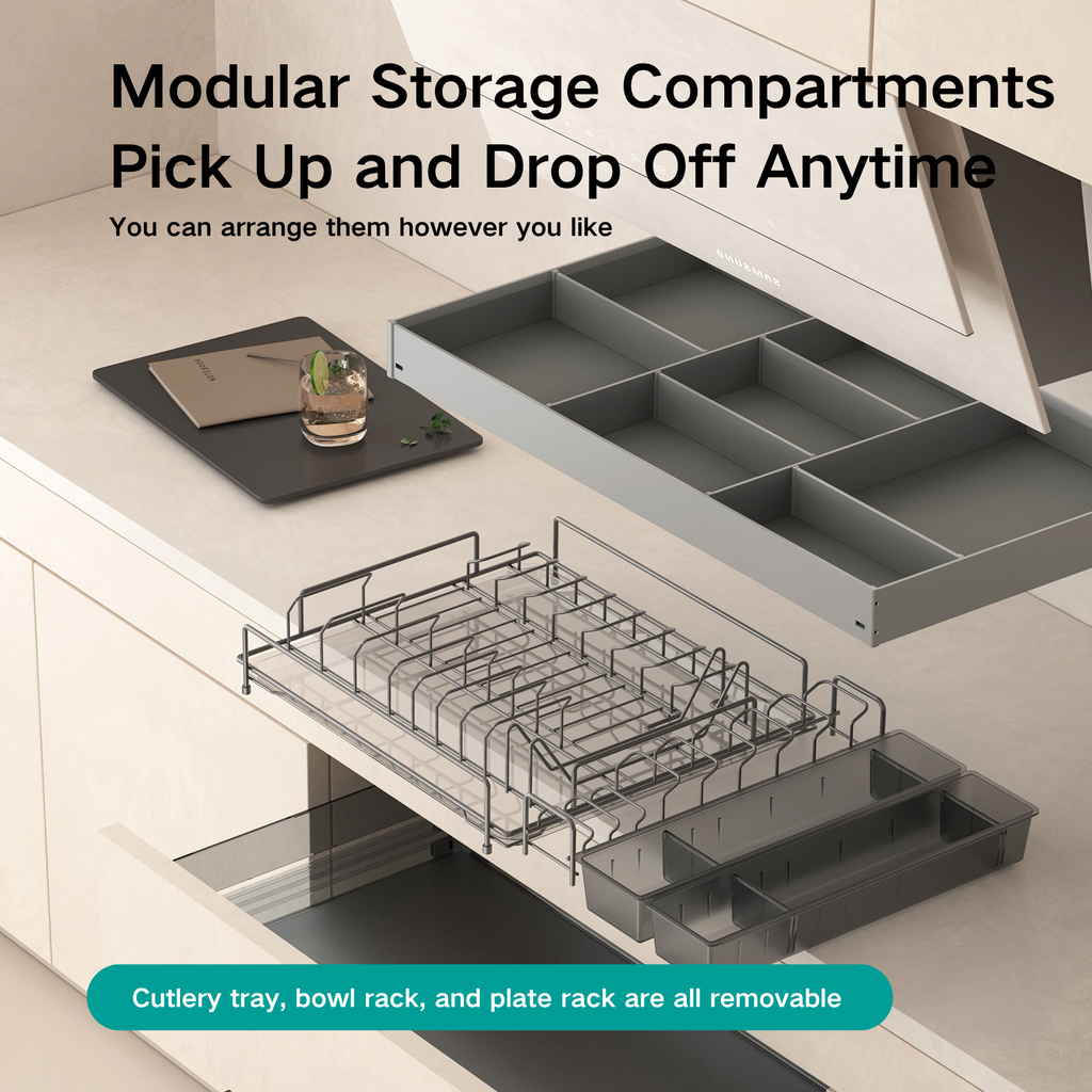 Pull Out Home Organizer Large Space Under-counter Plate Rack