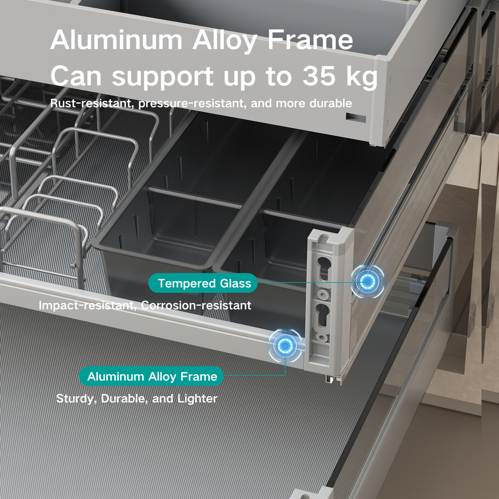 Pull Out Home Organizer Large Space Under-counter Plate Rack