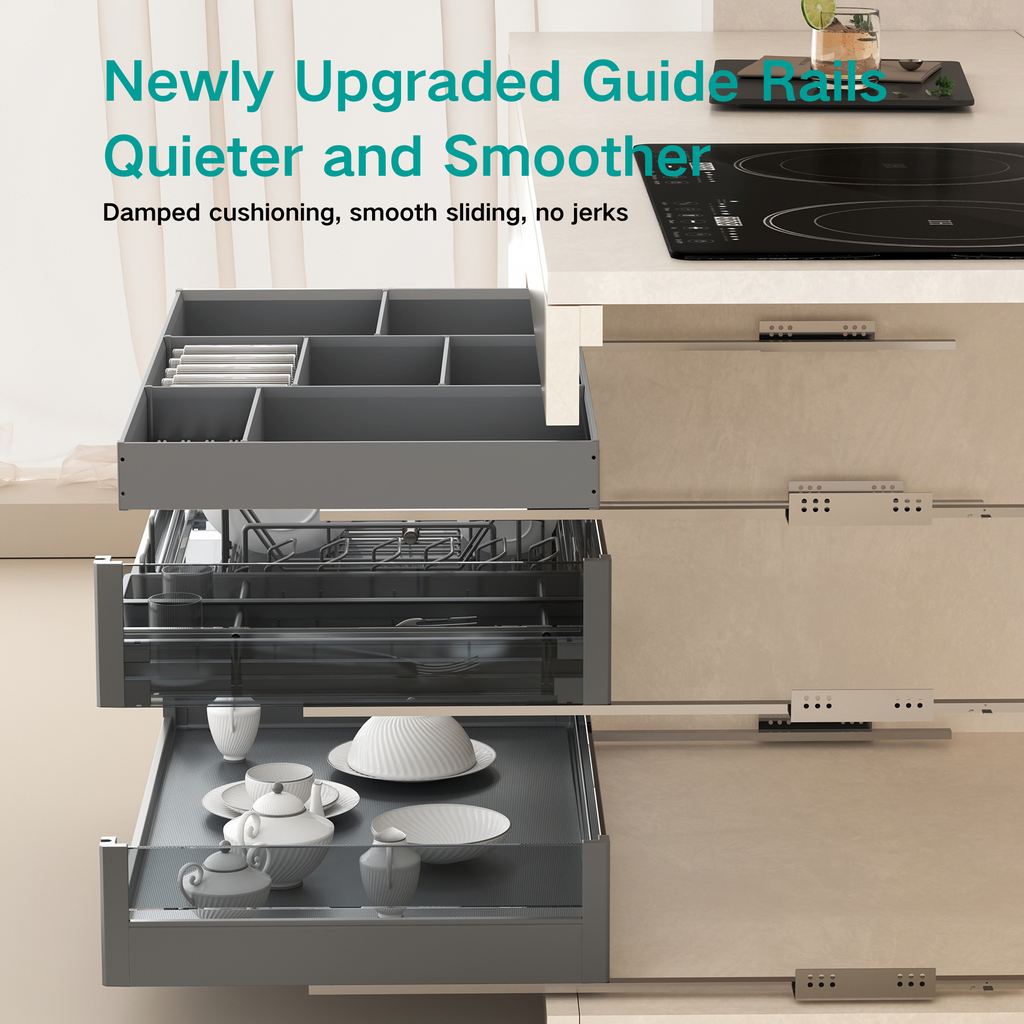 Pull Out Home Organizer Large Space Under-counter Plate Rack