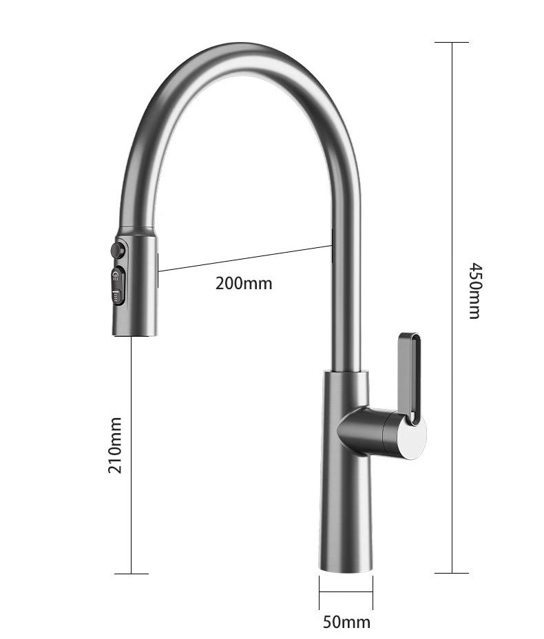 Jittgo Pull-Down Reversible Kitchen stainless Faucet JT -C26