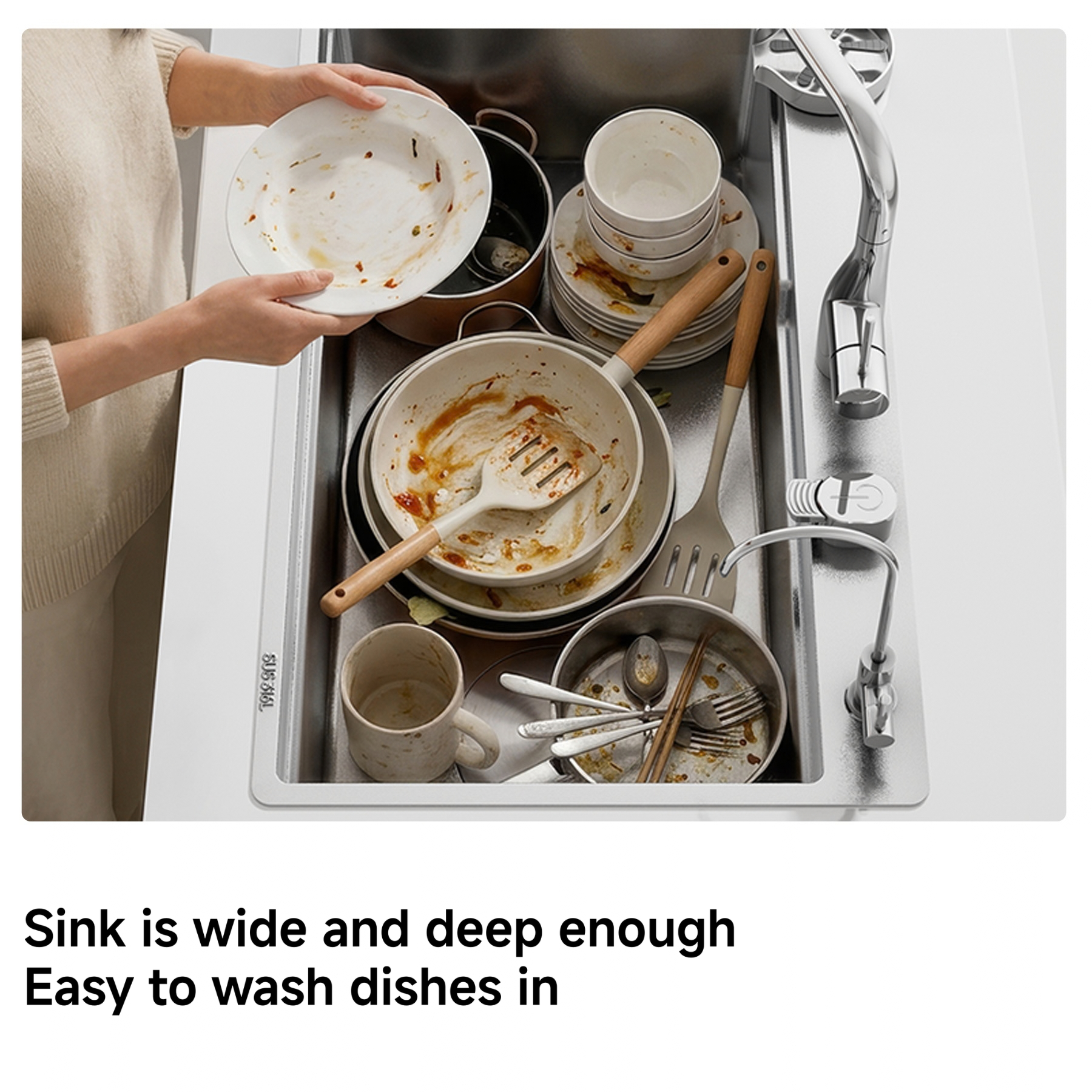 Single Bowl Kitchen Sink for Home Use—316L Stainless Steel