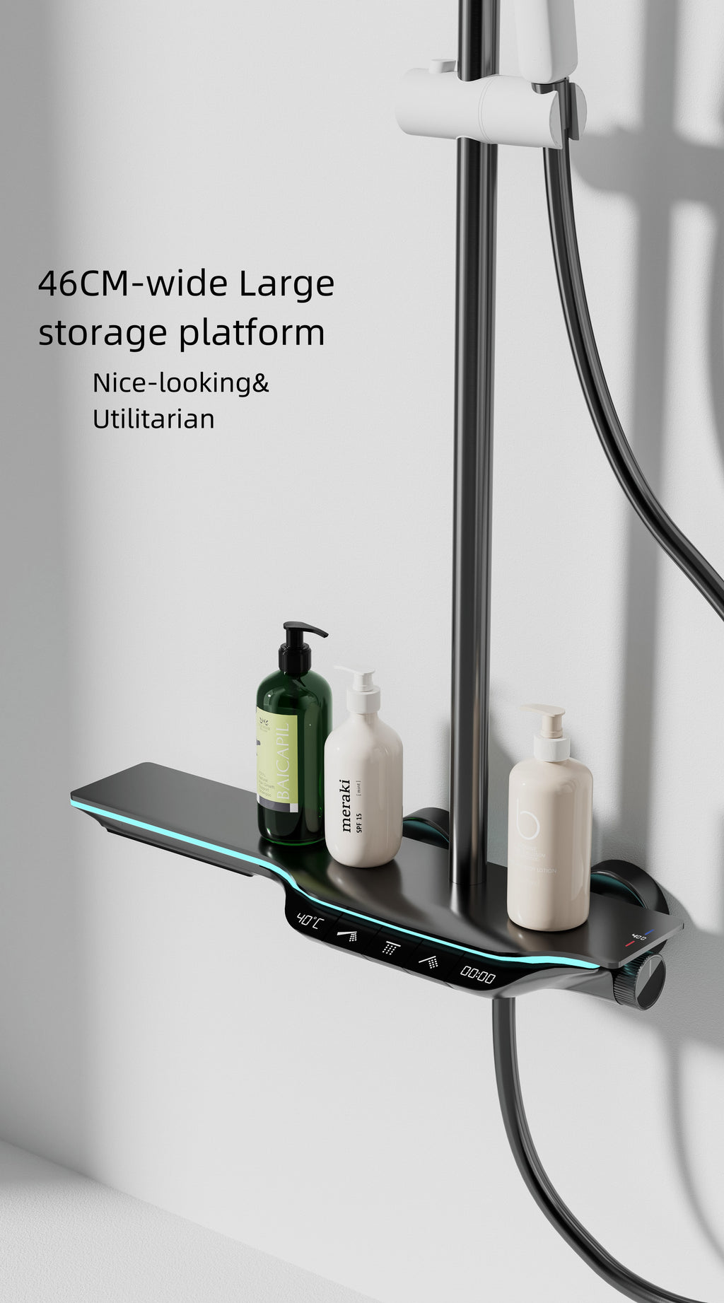 Jittgo Luxury shower system with piano key design E300H