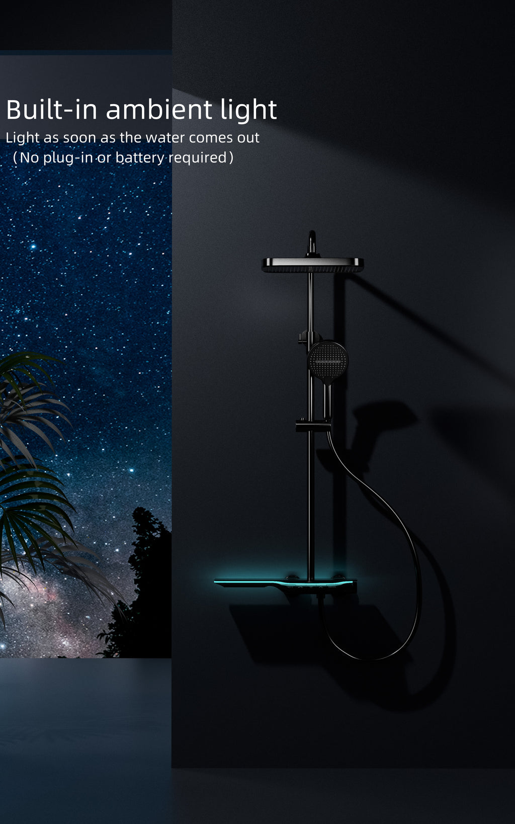 Jittgo Luxury shower system with piano key design E300H