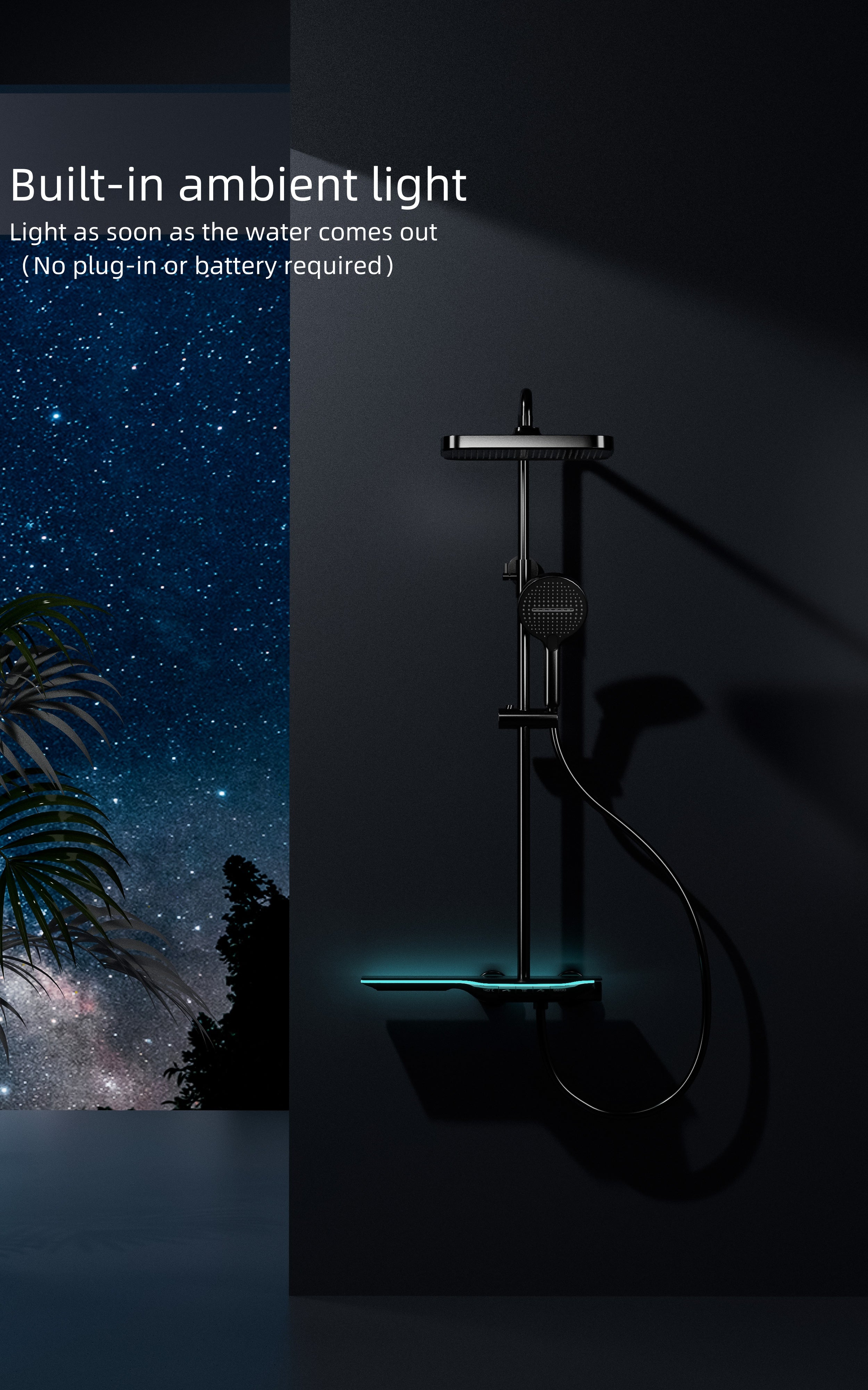 Jittgo Luxury shower system with piano key design E300H