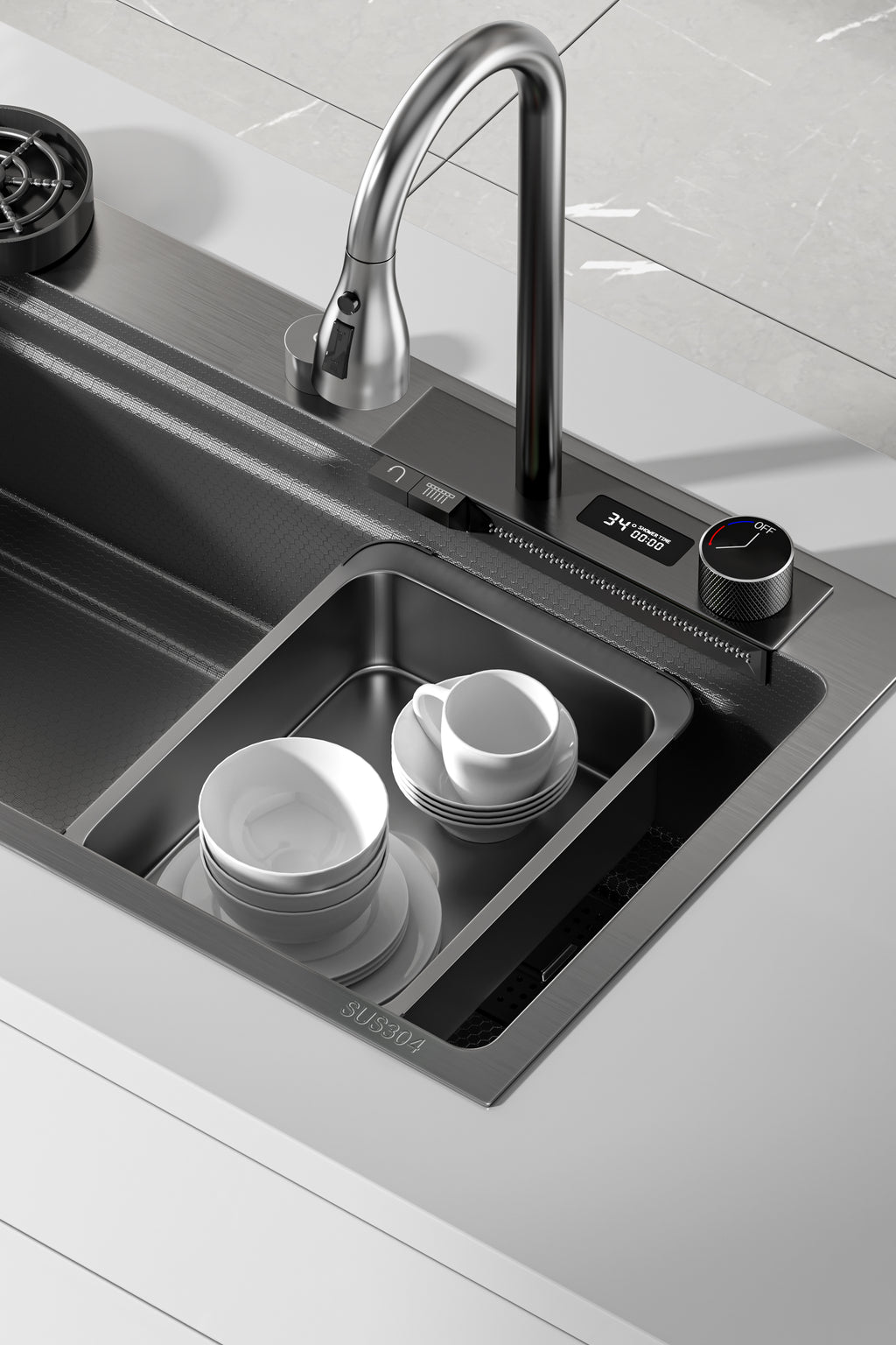 Jittgo waterfall 304stain steel single nano kitchenisnk JT-N95