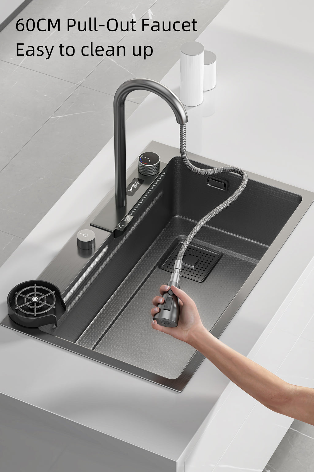 Jittgo waterfall 304stain steel single nano kitchenisnk JT-N95